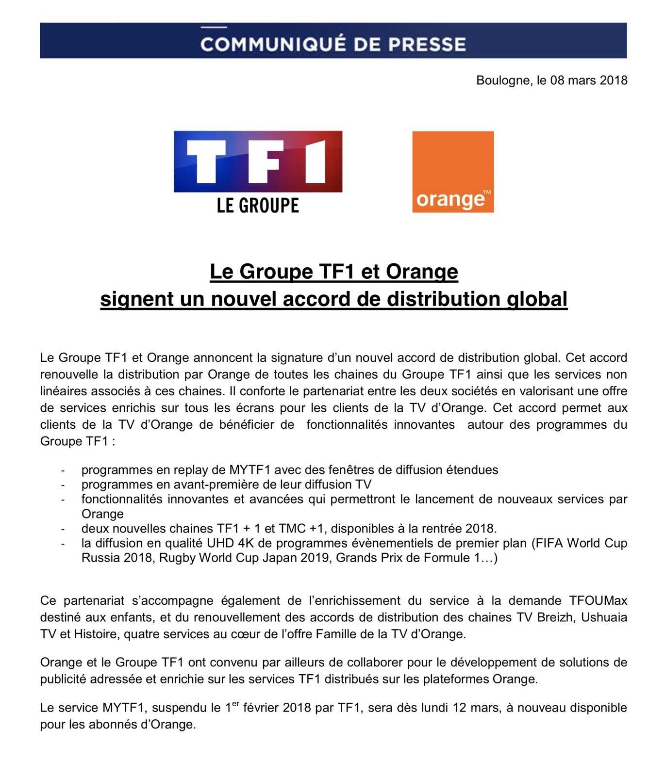 communiquétf1orange